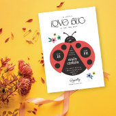 Een beetje liefde bug rood en wit baby meisje douc kaart