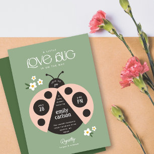 Een beetje liefde bug salie groene baby meisje dou kaart