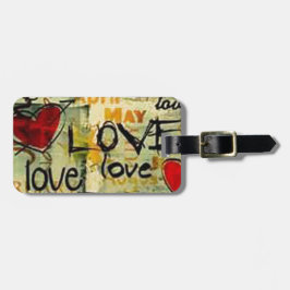 Een beetje liefdesgraffiti bagagelabel