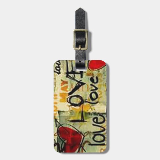 Een beetje liefdesgraffiti bagagelabel (Voorkant verticaal)