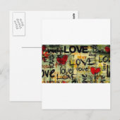 Een beetje liefdesgraffiti briefkaart (Voorkant / Achterkant)