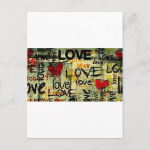 Een beetje liefdesgraffiti briefkaart