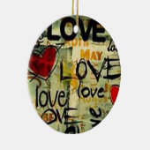 Een beetje liefdesgraffiti keramisch ornament (Rechts)
