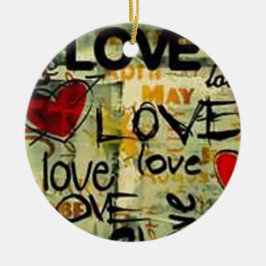 Een beetje liefdesgraffiti keramisch ornament