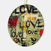 Een beetje liefdesgraffiti keramisch ornament (Links)