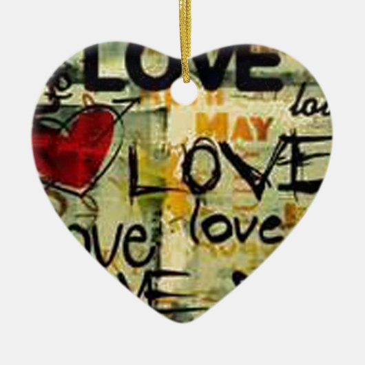 Een beetje liefdesgraffiti keramisch ornament (Voorkant)