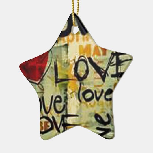 Een beetje liefdesgraffiti keramisch ornament (Links)