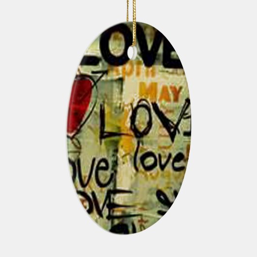 Een beetje liefdesgraffiti keramisch ornament (Rechts)