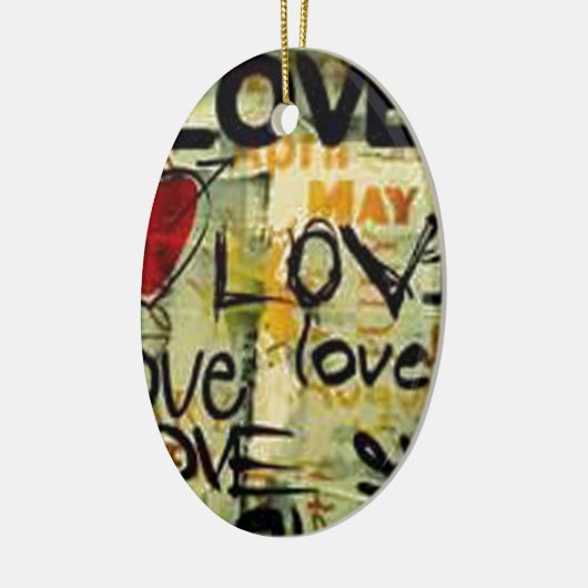 Een beetje liefdesgraffiti keramisch ornament (Links)