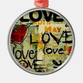 Een beetje liefdesgraffiti metalen ornament