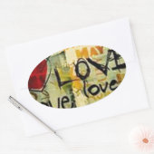 Een beetje liefdesgraffiti ovale sticker (Envelop)