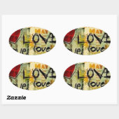 Een beetje liefdesgraffiti ovale sticker (Vel)