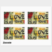 Een beetje liefdesgraffiti rechthoekige sticker (Vel)