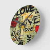 Een beetje liefdesgraffiti ronde klok (Hoek)