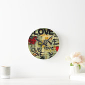 Een beetje liefdesgraffiti ronde klok (Huis)