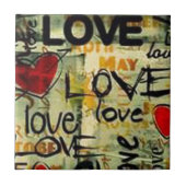 Een beetje liefdesgraffiti tegeltje (Voorkant)