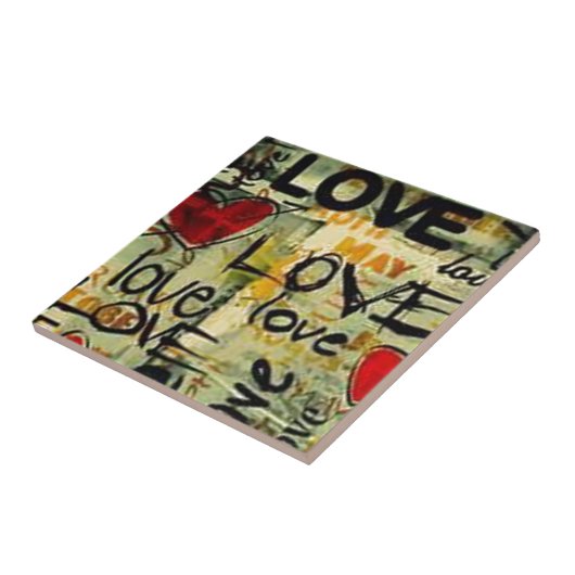 Een beetje liefdesgraffiti tegeltje (Zijkant)