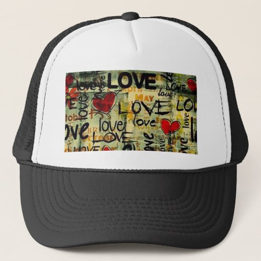 Een beetje liefdesgraffiti trucker pet (Voorkant)