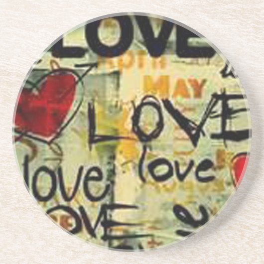 Een beetje liefdesgraffiti zandsteen onderzetter (Voorkant)
