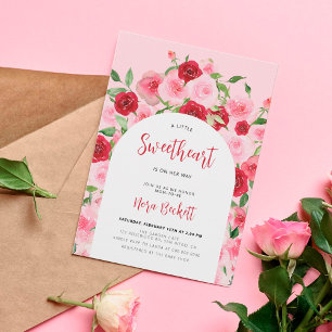 Een beetje liefje roze Baby shower van Floral Arch Kaart