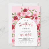 Een beetje liefje roze Baby shower van Floral Arch Kaart (Voorkant)