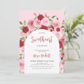 Een beetje liefje roze Baby shower van Floral Arch Kaart (Staand voorkant)