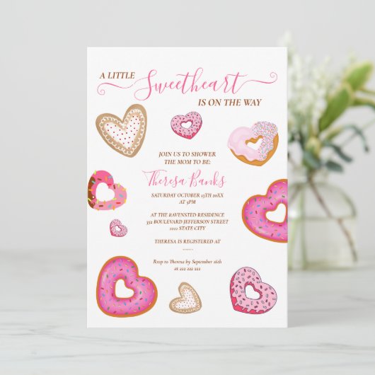 Een beetje lieve valentijn donuts kaart (Staand voorkant)