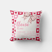 Een beetje lieverd Baby Keepsake Geboortestatistie Kussen (Voorkant)