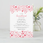 Een beetje lieverd harten meisje Baby shower Kaart (Staand voorkant)