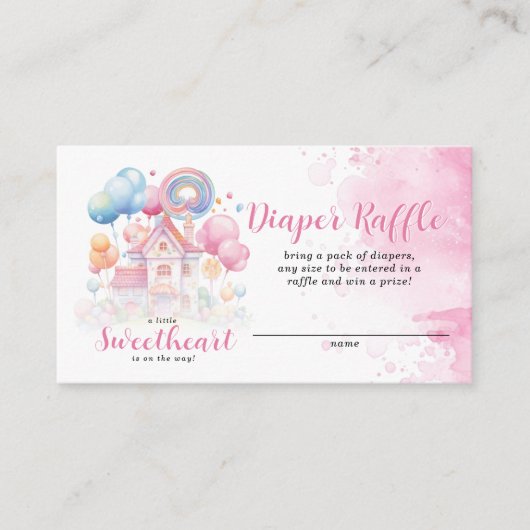 Een beetje lieverd luier Raffle Baby shower Informatiekaartje (Voorkant)