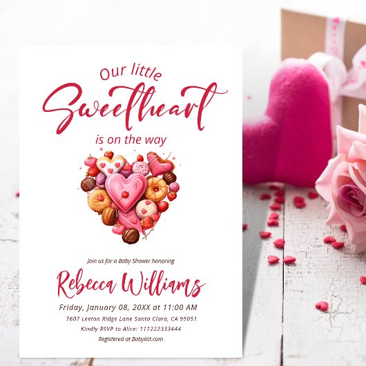 Een beetje lieverd rood lief hart Baby shower Kaart