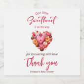 Een beetje lieverd rood lief hart Baby shower Sparkling Wijnetiket (Enkel label)