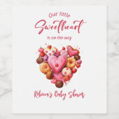 Een beetje lieverd rood lief hart Baby shower Wijn Etiket (Enkel label)