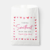 Een beetje lieverd rood roze harten Baby shower Bedankzakje (Voorkant)