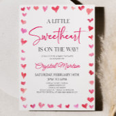 Een beetje lieverd rood roze harten Baby shower Kaart