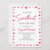 Een beetje lieverd rood roze harten Baby shower Kaart (Voorkant)