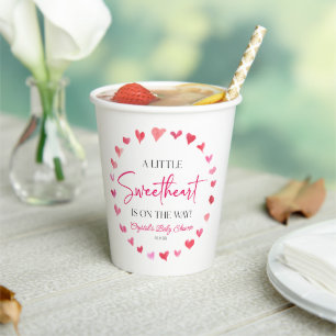 Een beetje lieverd rood roze harten Baby shower Papieren Bekers