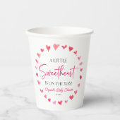 Een beetje lieverd rood roze harten Baby shower Papieren Bekers (Voorkant)