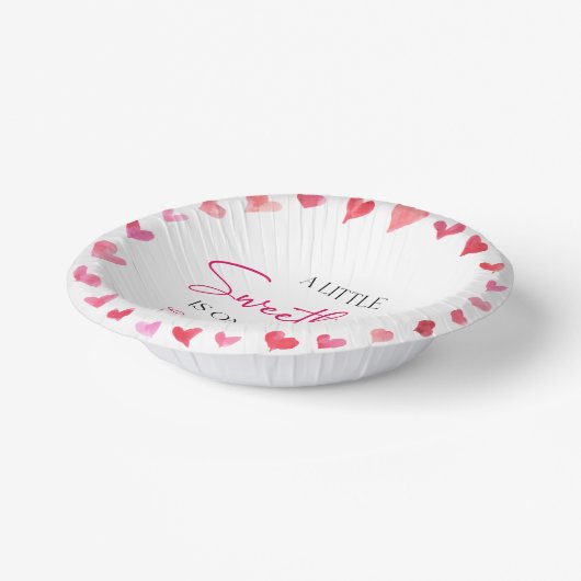 Een beetje lieverd rood roze harten Baby shower Papieren Kommen (Gebogen)