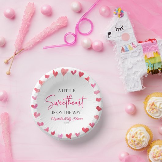 Een beetje lieverd rood roze harten Baby shower Papieren Kommen (Feest)