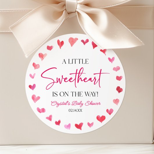 Een beetje lieverd rood roze harten Baby shower Ronde Sticker