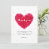 Een beetje lieverd rood Valentijns Baby shower Bedankkaart (Staand voorkant)