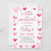 Een beetje lieverd roze harten Baby shower Kaart (Voorkant)
