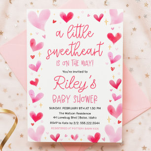 Een beetje lieverd roze harten Baby shower Kaart