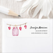 Een beetje lieverd roze meisje Baby shower adres Etiket (Insitu)
