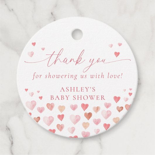 Een beetje lieverd, roze meisje Baby shower Bedankjes Labels (Voorkant)