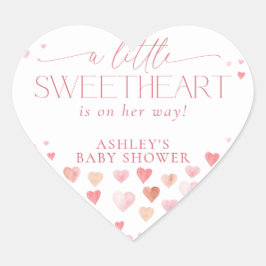 Een beetje lieverd, roze meisje Baby shower Hart Sticker