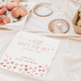 Een beetje lieverd, roze meisje Baby shower Servet