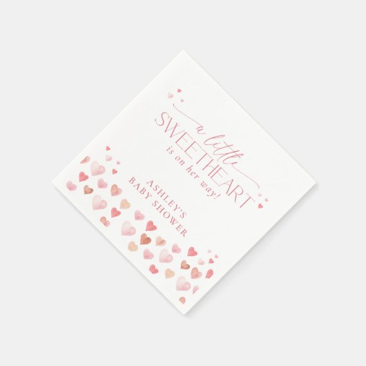 Een beetje lieverd, roze meisje Baby shower Servet (Hoek)