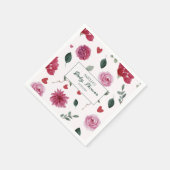 Een beetje lieverd valentijn floral baby shower servet (Hoek)